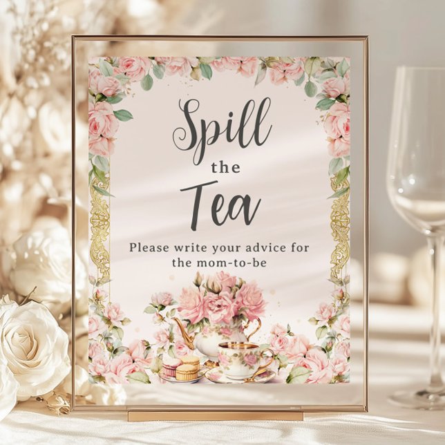 Budgeterad Rosa Blommigt High Tea Party Spill Tea (Skapare uppladdad)