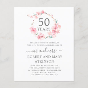 Budgeterad Rosa Cherry Blommar 50-årsjubileum Inbj
