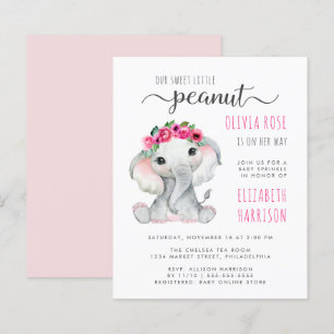 Budgeterad Rosa Elephant Watercolor Flicka Sprinkl