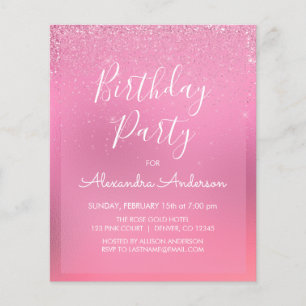 Budgeterad Rosa Foil Girly Glitter, vilken ålder s Flygblad