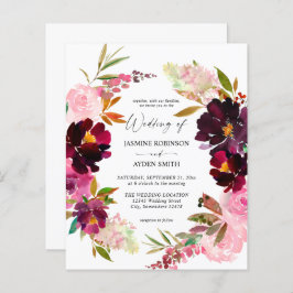 Budgeterad Rosa - Hett och Lila Blommigt Bröllop