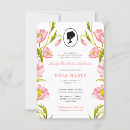 Budgeterad rosa-Möhippa för vilda blommor i Bridge Inbjudningar