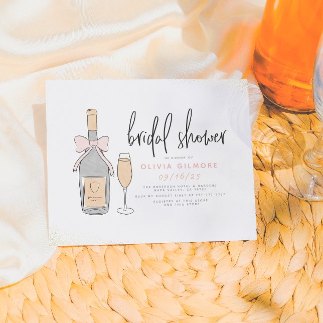 Budgeterad Rosa och Guld Champagne Bubly-Möhippa (Skapare uppladdad)