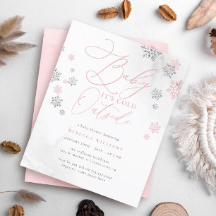 Budgeterad Rosa och Silver Snowflake Winter Baby S