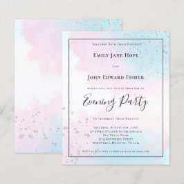 Budgeterad Rosa Teal Watercolor Silver Bröllop kvä