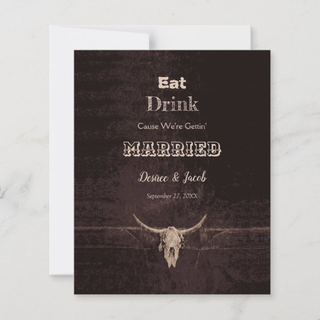 Budgeterad Rustic Brown Eat Drink Married Bull Sku (Framsida)