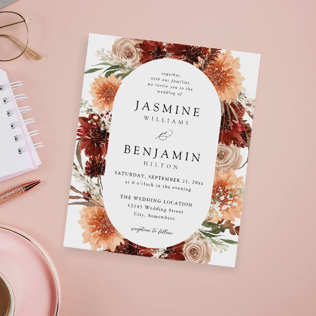 Budgeterad Rustic Earth & Champagne Blommigt Bröll Flygblad (Skapare uppladdad)