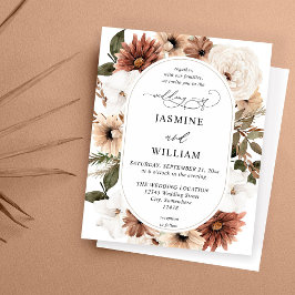 Budgeterad Rustic Neutralt Boho Blommigt Bröllop