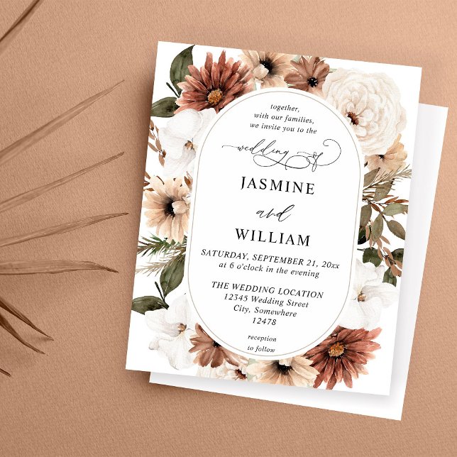 Budgeterad Rustic Neutralt Boho Blommigt Bröllop (Skapare uppladdad)