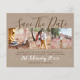 Budgeterad, Rustic Photo Collage Sparar datumet