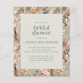 Budgeterad Rustic Sage Grönt Blommigt Boho Möhippa