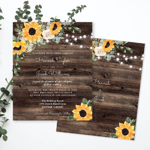 Budgeterad Rustic Solros String Light Bröllop