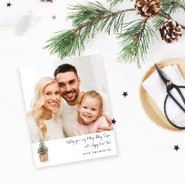 Budgeterad, Rustic Winter Träd V Note Photo Helgda Flygblad