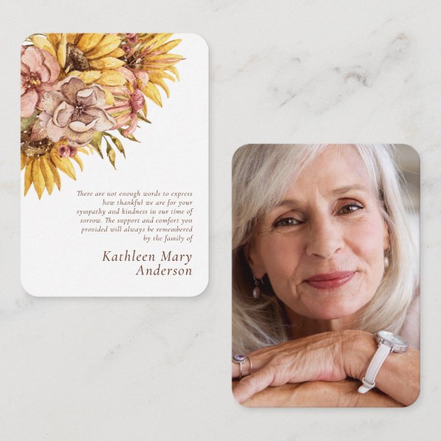 Budgeterad rustik solrossympati Tackkort Anteckningskort (Fram/baksida)