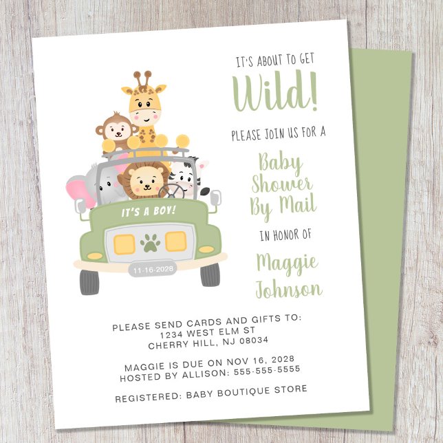 Budgeterad Safari Baby Shower efter e-postinbjudan (Skapare uppladdad)