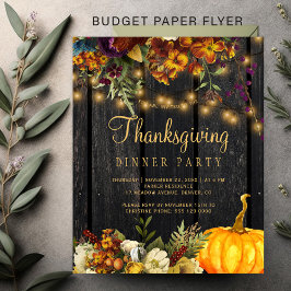 Budgeterad serverinbjudan för Thanksgiving Flygblad