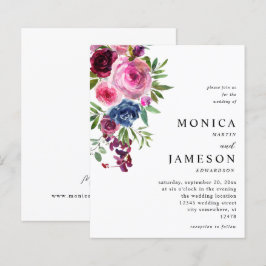 Budgeterad Shock rosa och marin blå Blommigt Bröll