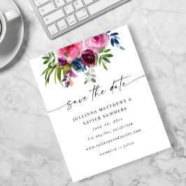 Budgeterad Shock rosa och marin blå Spara datum V3 Flygblad