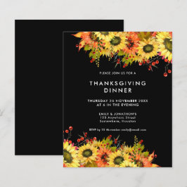 Budgeterad solrosmåltid, Thanksgiving, svart Inbju