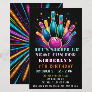 Budgeterad Strejka upp Neon Glow Bowling Birthday