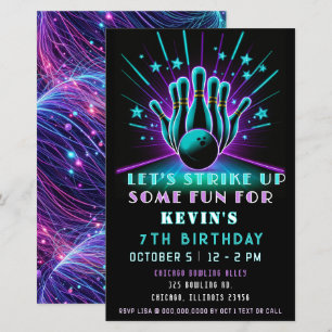 Budgeterad Strejka upp Neon Glow Bowling Birthday