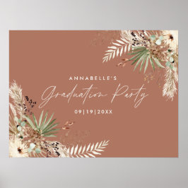 Budgeterad studenten pampas botaniska teracotta ch poster