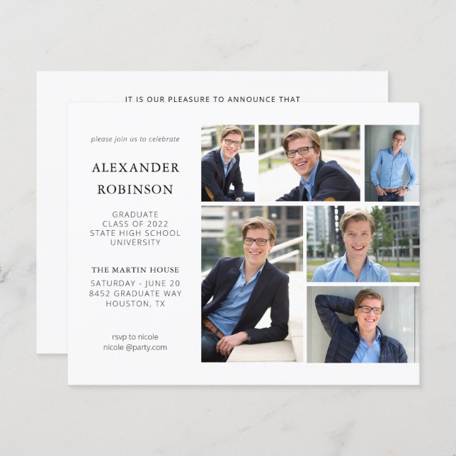 Budgeterad Studentfest Modern 6 foto V2 (Fram/baksida)