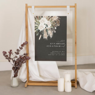 Budgeterad svart boho botanisk modern elegant foli poster
