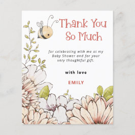 Budgeterad Tack för Bumblebee Coral Baby Shower