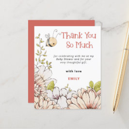 Budgeterad Tack för Bumblebee Coral Baby Shower