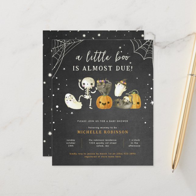 Budgeterad talesman för en liten boo Halloween-bab (Fram/Back In Situ)