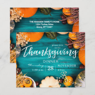 Budgeterad Thanksgiving - middagsljus - blåpumpnin