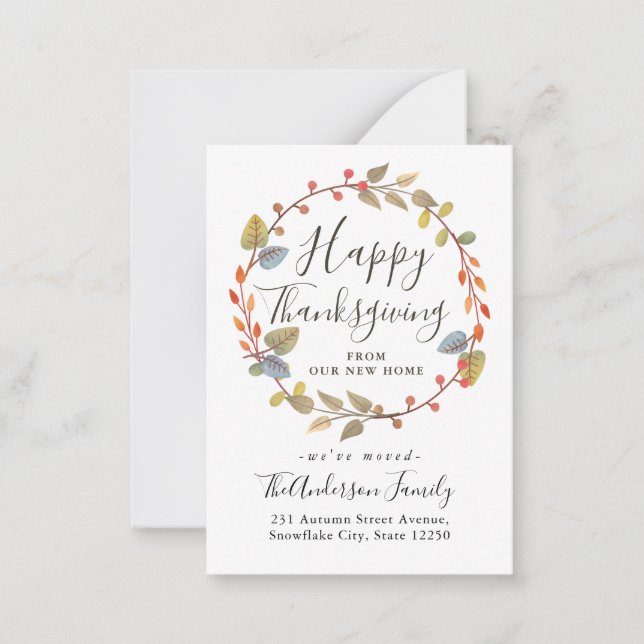 Budgeterad Thanksgiving nytt Flytta för utandning  Anteckningskort (Framsida)