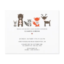 Budgeterad trädstödsmaskin Baby Shower Forest Anim
