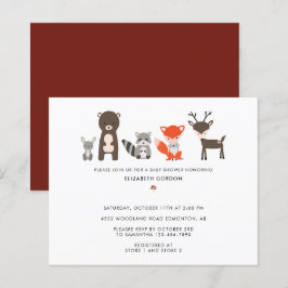 Budgeterad trädstödsmaskin Baby Shower Forest Anim