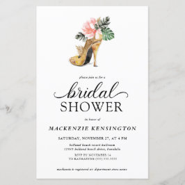 Budgeterad Tropiska Blommigten Guld Heels-Möhippan