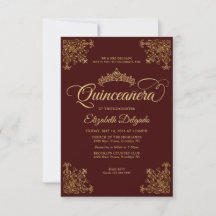 Budgeterad Vintage Burgundy Guld Tiara Quinceanera