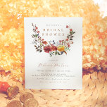 Budgeterad Watercolor Wildblommor Fall Möhippa<br><div class="desc">Fira den brud som ska skugga med vår budgetinbjudan till möhippan om viskfärgsfall för vilda blommor. I den här eleganten visas en handmålad vattenfärgsillustration av orustiska vilda blommor och grönt, där "möhippa" i klassisk serif-typografi ramas in. Namn visas nedan i elegantens skriptbokstäver. Blommorna är i ördiga toner som rostbrun, brinnande...</div>