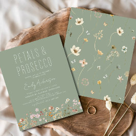 Budgeterad WildblomPetals & Prosecco-Möhippa Flygblad