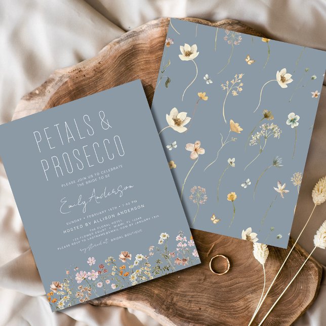 Budgeterad WildblomPetals & Prosecco-Möhippa Flygblad (Skapare uppladdad)