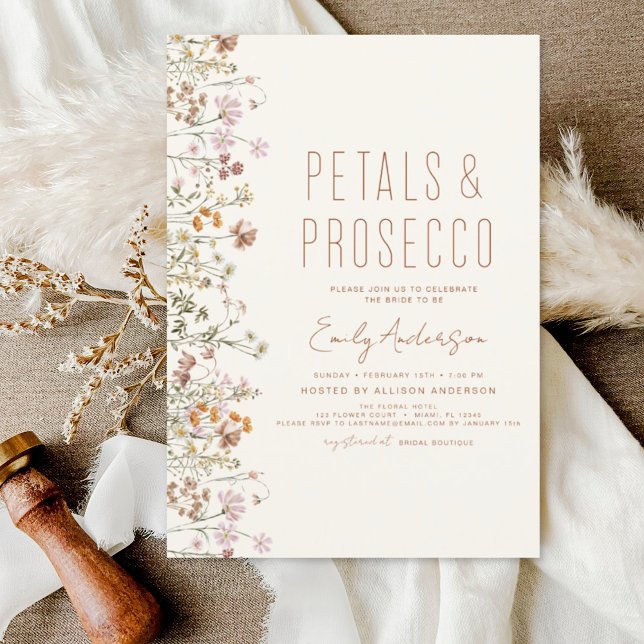 Budgeterad WildblomPetals & Prosecco-Möhippa Flygblad (Skapare uppladdad)