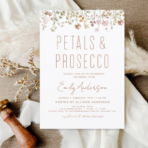 Budgeterad WildblomPetals & Prosecco-Möhippa Flygblad