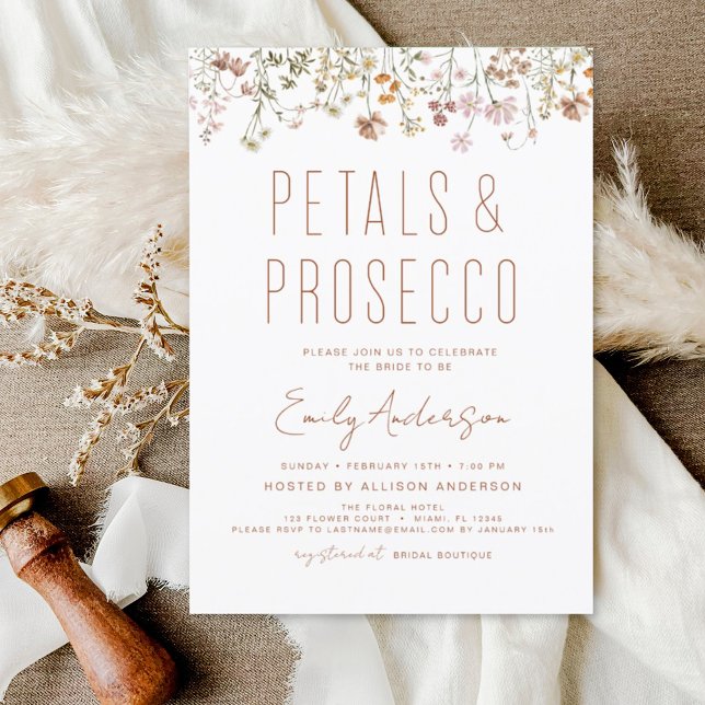 Budgeterad WildblomPetals & Prosecco-Möhippa Flygblad (Skapare uppladdad)