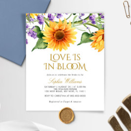 Budgeterade solblommor Kärlek är i Bloom