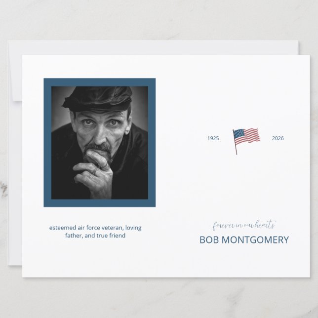 Budgeterat 4-sidigt militärt patriotiskt begravnin (Framsida)