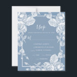 Budgeterat blått Blommigt-Bröllop OSA<br><div class="desc">Den här Eleganten, 4, 5 x 5, 6 Dusty Blue Blommigt-kortet för Bröllop OSA är elegant, modernt, chic och charming - det stämmer perfekt överens med budgetinbjudan för Dusty Blue Wedding Reception. Dess kloka kombination av graciös dammig blå ro och vispig grön är flytande, känslig och vacker. Dess monokromatiska utformning...</div>