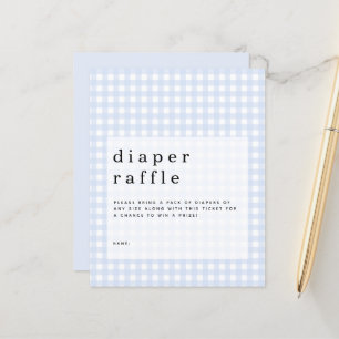 Budgeterat Blue Gingham Diaper Raffle-djurutrymme