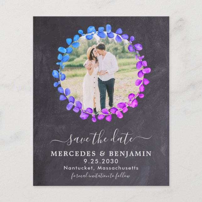 Budgeterat botaniskt eukalyptus-foto sparar datum  (Framsida)