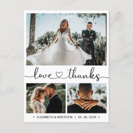 Budgeterat Bröllop Tack 3-vykort för fotokollage Vykort