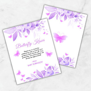 Budgeterat Butterfly Kisses Baby Shower - tackkort